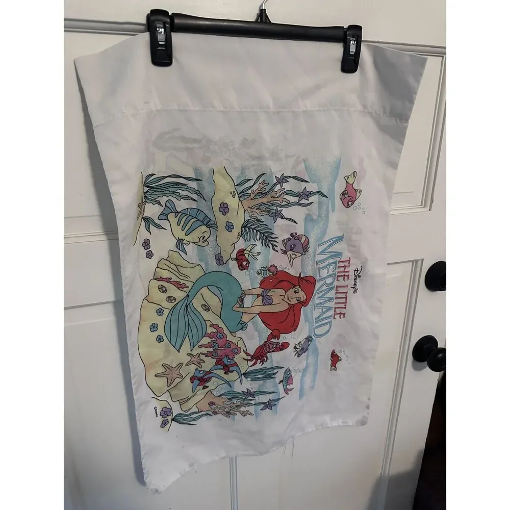 Vintage Disney The Little Mermaid Ariel Pillowcase 90s Character Bedding